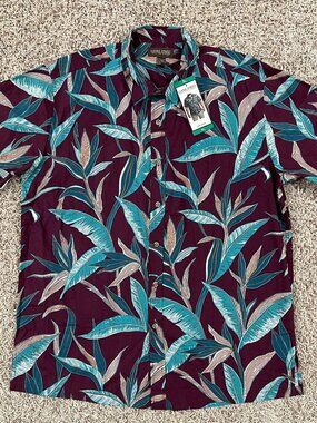 Cooke Street Men’s Aloha Hawaiian Woven Button Shirt, Size XL (New)